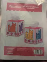 Herrschners Patchwork Kitten Tissue Box Plastic Canvas Kit