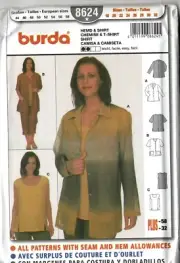 Burda 8624 Sewing Pattern -Shirt and Top- in Women's sizes