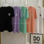 MLB 短袖 T恤 短T 大學T 男 女 生 同款 情侶 衣服 上衣 韓國 代購 洋基 夏季 韓版 印花 純棉 可愛 潮