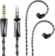 FAAEAL IEM Cable,Monocrystalline Copper Silver Plated Cable,QDC-C Pin in Ear Monitor Cords for K&Z ZS10 PRO ZSX ZSN TRN MT1 etc Recessed 2pin 4.4mm Plug 4.2ft