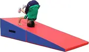 AUPRES Foldable Incline Gymnastics Mat Cheese Wedge Skill Shape,Tumbling Mat For Aerobic Exercise, Gymnastics Training, Cheerleading, And Obstacle Rac