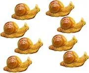 LIFKICH Mini Snail Figurines 8 Pieces Resin Snail Ornaments for Miniature Crafts Decorative Garden