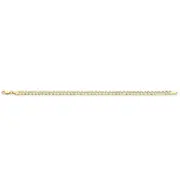 9kt Yellow Gold Silver Infused 2 Tone Curb Bracelet
