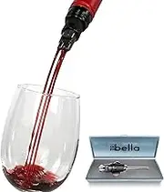 Wine Aerator with Single-Injected Polycarbonate Spouts, Easy-to-Use Wine Dispenser, No-Slip Wine Pourer, No-Drip Wine Pouring Device, Red Wine Decanter, Wine Pouring Accessory - Tribella (Clear)