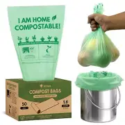 50 Small Compost Bags for Countertop Bin 1.6 Gal - Leakproof & Tear Resistant