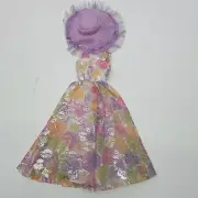 Doll floral lace dress and hat for fashion doll