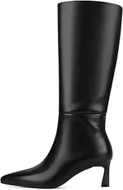 [SOVANYOU] Women's Rhinestone Knee High Boots Pointed Toe Stiletto High Heel Sparkly Boots with Side Zipper