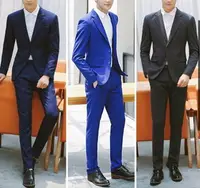 在飛比找樂天市場購物網優惠-FINDSENSE品牌 韓國男 三件式西裝外套 成套西裝 修