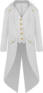[JMEDIC] Mens Gothic Tailcoat - Halloween Costumes For Men | Lightweight Steampunk Coat For Halloween Photos, Vampires, Boys Aged 6-14