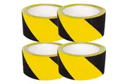 Cumberland Warning Safety Hazard Tape 48mx45m Yellow/Black Pack 4 Rolls