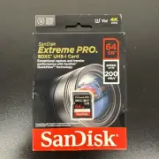 SanDisk 64GB Extreme PRO SDXC UHS-I Memory Card - C10, U3, V30, 4K UHD, SD Card