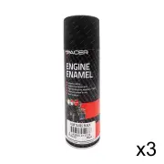 3 x Pacer Engine Enamel Low Gloss Black 300G - Silicone-Ceramic Nano-Technology