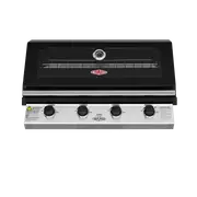 1200 Series Black Enamel 4 Burner Built In BBQ w/ Cast Iron Burners & Grills - BBG1240BB