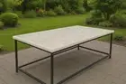 Luxury White Quartz Coffee Table – Handmade Stone Furniture for Living Spaces