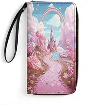 [BFGWK] Large Wallet Novelty Candy Land Printing Long Wallet With Zipper Leather Wallet Suitable For Both Men And Women, style, 19.7x10.5cm, Style, 19.7x10.5cm, 现代