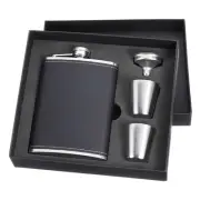 8oz Stainless Steel Hip Flask Set with Cup Funnel for Camping Hiking Matte Black