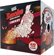 Jealous Devil Smoke Cherry Wood Blocks - 100% Natural Hardwood Wood Chunks for Smoking Meat - Kiln Dried, Hand Cut Chunks for Wood Grill Smoking - 2.6kg Box