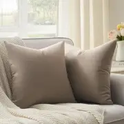 Set of 2 Burlap Linen Pillow Covers 18x18 Inch for Sofa Couch Bed, Rustic