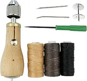 Becho Professional Stitcher Sewing Awl Leather Craft Making,Stitcher Repair Accessory Tool Kit with 3 R Waxed Thread for Leather Sail,Heavy Canvas and More