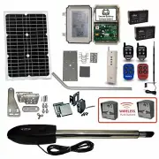 Farm Gate Opener Kit, Single Swing Solar Gate Opener with Wireless Push Buttons