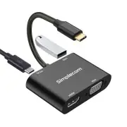 Simplecom DA440 4-in-1 USB-C Multiport Adapter with Power Delivery USB 3.0 VG...