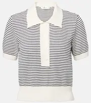 [Frame] Frame Striped cotton polo shirt AU 16 blue