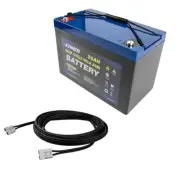 Adventure Kings AGM Deep Cycle Battery 98AH + Solar Extension Lead - 12 Metre