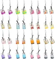 [AIDSOTOU] 16 Pairs Cute Weird Dangle Earrings for Teen Girls Kawaii Aesthetic Boba Tea Drop Earrings