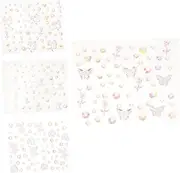 OATIPHO 4 Sheets Nail Rhinestones Charms for Women Durable Manicure Decorations Multi Shaped Gems for DIY Nail Art Eye Makeup Crafting Needed