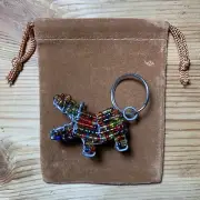 Custom handmade bead & wire Hippopotamus key chain South Africa - Free Shipping