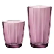 12 Piece Pulsar Glassware Set Whiskey Tumblers Highball Glasses Rock Purple