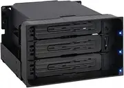 ICY DOCK Tray-Less Hot Swap Removable 3 x 3.5 Inch SATA/SAS HDD Docking Enclosure Mobile Rack in 2 x 5.25 Inch Drive Bay (Include 3X SATA Cables) | flexiDOCK MB830SP-B