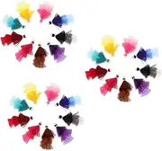HOMSFOU 3sets Tassel Jewelry Handmade Ornaments Three Layers Tassel Purple Ornaments Fringe Decoration Practical Bag Pendant Hand Knitted Pendant Cotton 50pcs*3