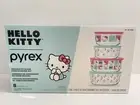 New Hello Kitty Pyrex Glass Food Decorated Storage 4 Containers 4 Lids 8 Piece