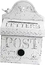 Fonowx Wall Mount Mailbox Post Box Letterbox Nostalgic Charm Iron Mail Boxes Drop Box for Outside Gate Abode External Farmhouse