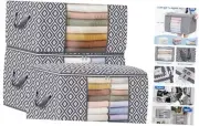 Direct 100L Storage Containers, Large Clothes Storage Bins Foldable 3 Grey