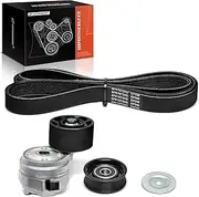 Engine Serpentine Belt Drive Kit Compatible with Freightliner 122SD 2014-2019, Cascadia, Coronado & International Harvester 5600i, 9900ix & Western Star 4900EX, 4900FA, 4900SA - 14.9L 15.0L