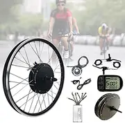 Electric Bike Conversion kit 20"/24"/26"/27.5"/28" 29" 700C Electric Bike Rear Drive Conversion Kit with LCD Display,1000W/1500W 48V Powful Brushless Gearless Motor,Ebike Wheel Kit(1500W,28inch)