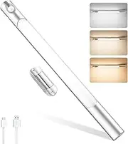 aFallz Under Cabinet Lighting, 270° Rotation Motion Sensor Closet Lights, 3 Colors Dimmable Wireless USB Rechargeable Led Light Bars, Sensor Night Light for Kitchen Wardrobe Cupboard