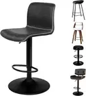 2Pcs Bar Stool PU Leather Kitchen Barstools with Swivel Seat in 59-81Cm Adjustab
