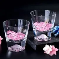 在飛比找momo購物網優惠-【田島硝子】日本手工吹製 富士山櫻花杯 2入組(TG16-0