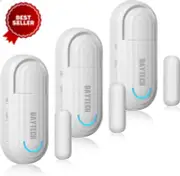 3x Door & Window Alarm Sensors Adjustable Volume, 4 Modes Home Security & Safety