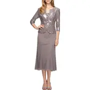 Alex Evenings Sequin Midi Dress with Jacket