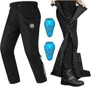 ILM Detachable Winter Motorcycle Riding Pants Men CE 2 Armored with Full Leg Zipper Cold Weather Dirt Bike Overpants PF1
