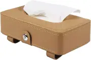 Car Tissue Box Car Tissue Holder PU Leather Car Napkin Holder with Clips, Tissue