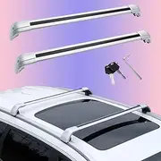 2PCS Crossbars fit for Mazda CX-8 CX8 2017-2022 Roof Rail Rack Silver Cross Bars Lockable Aluminum Alloy