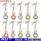 10/20PCS Car Hanging Ornament Diffuser Floral Art Printed Perfume Empty Bottle