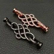 16x45mm 18k gold plated Cubic Zirconia micro pave Cloud knot shape clasp