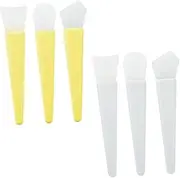 Professional Face Mask Applicator Brush Set 3 Piece White Yellow Kit Facial Women's Skincare Tools Comfortable Non-irritating