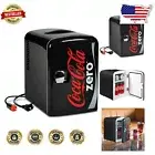 Sleek Coke Zero Mini Fridge - Portable Cooler for Beverages and Essentials